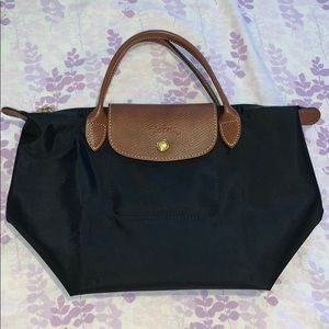 LONGCHAMP  BLACK Small Le Pliage Top Handle Bag